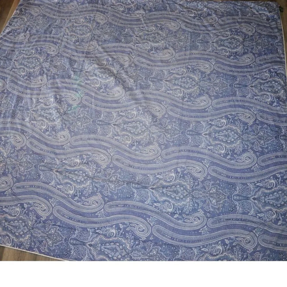 Ralph Lauren Putney Paisley Blue Full Queen Comforter Bedspread Rare Cover